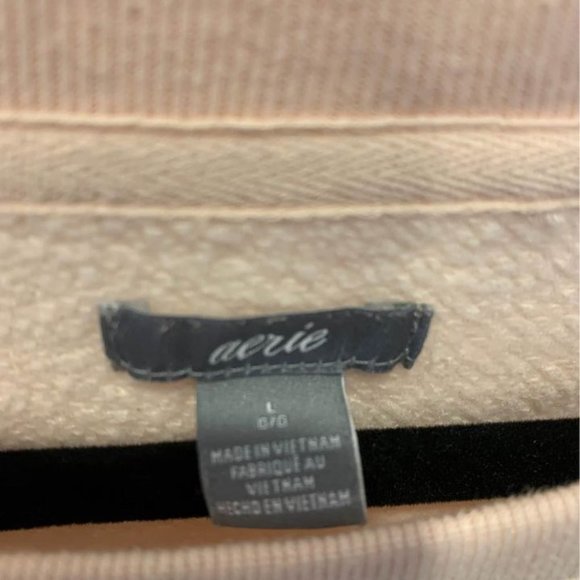 AERIE woman’s sweatshirt with balloon sleeve. Soft pink. Size large. Crew neck. - Picture 3 of 7